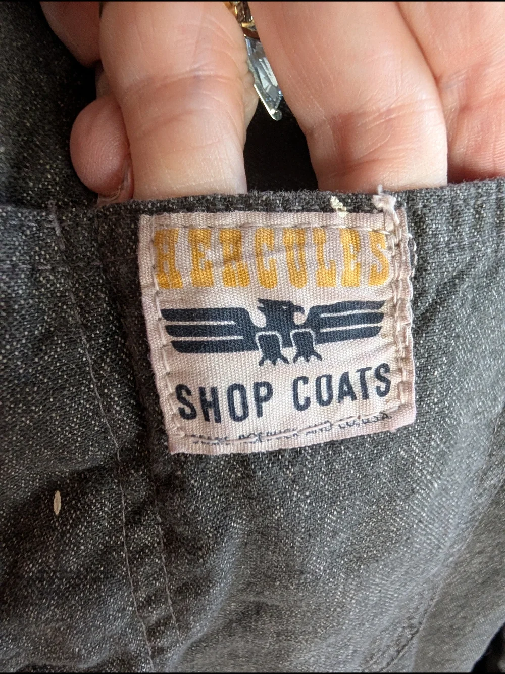 Vintage 1950s HERCULES Sears Salt and Pepper Covert Cloth Shop Coat - EUC